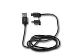 Ksix-OplaadKabel-2in1-met-USB-Micro-metaalZwart