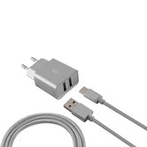 Ksix-Metalen-Stopcontact-met-Micro-USB-Kabel-metaalzilver