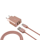 Ksix-Metalen-Stopcontact-met-Micro-USB-Kabel-Rose-Goud