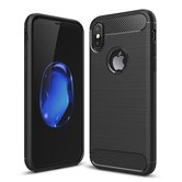 Tuff-luv-Carbon-Fiber-stijl-TPU-Schockbestendige-achterkant-voor-de-Apple-iPhone-X-case-zwart