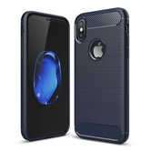 Tuff-luv-Carbon-Fiber-stijl-TPU-Schockbestendige-achterkant-voor-de-Apple-iPhone-X-case-blauw