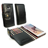 Alston-Craig-Vintage-Genuine-Leren-RFID-Portemonnee-Case-Cover-voor-Samsung-Galaxy-S6-Edge-Zwart