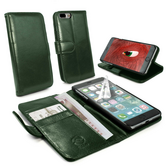 Tuff-Luv-Vintage-Genuine-Leren-portemonnee-Case-Apple-iPhone-8-Plus-met-screenprotector-Groen