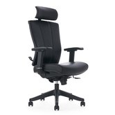 Kangaro-K-850160-Bureaustoel-Zwart-PU-met-Hoofdsteun