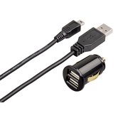 Hama-Navi-Mini-USB-Laadkabel-+-Dual-USB-Pico-2A-Zwart